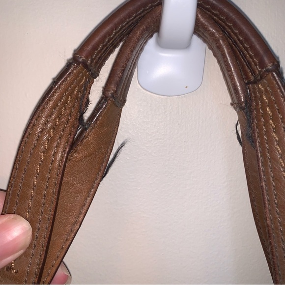 Coach Tan Leather Shoulder Bag with Silver Accents - Picture 13 of 15